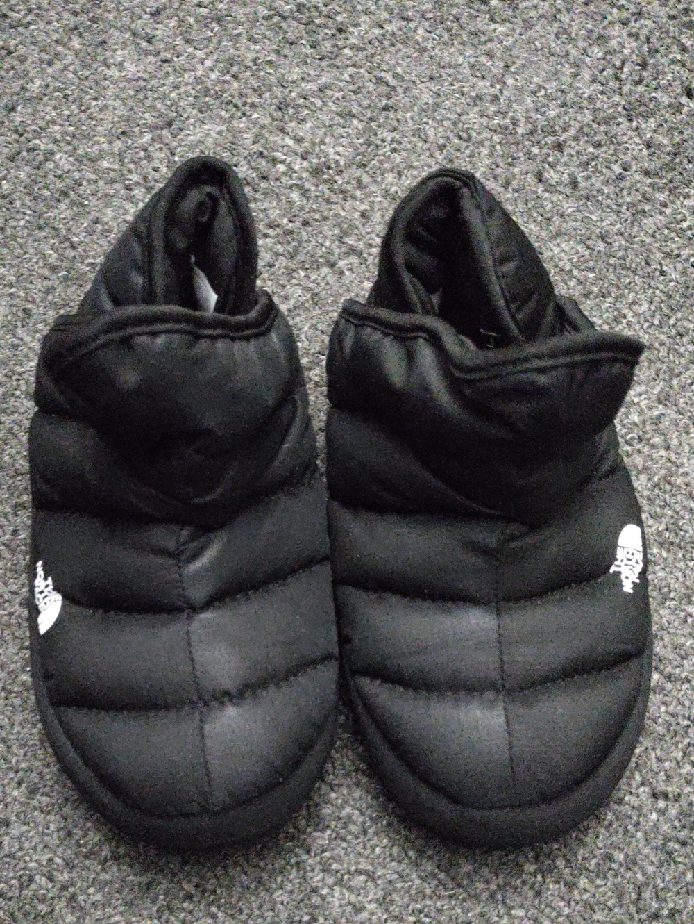 The North Face Kids Black Puffy Slip-On Slippers